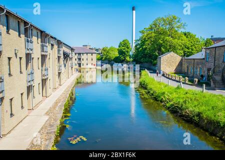 Lancaster Kanal in Lancaster in der Nähe Krankenhaus Vereinigtes Königreich Stockfoto