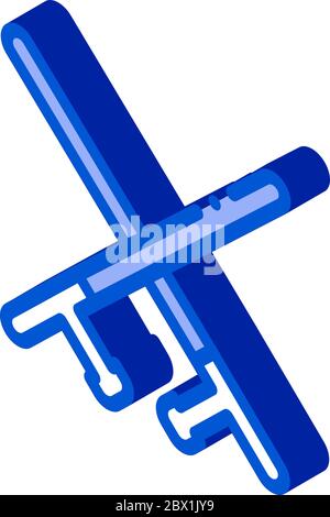 Kreuz Polizei Stöcke isometrische Symbol Vektor-Illustration Stock Vektor
