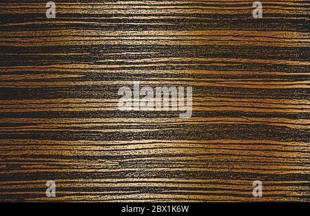 Verzweifelte Overlay Gold, Bronze, Kupfer Holzplanke Textur, Grunge Hintergrund. Abstrakte Halbton-Vektor-Illustration Stock Vektor