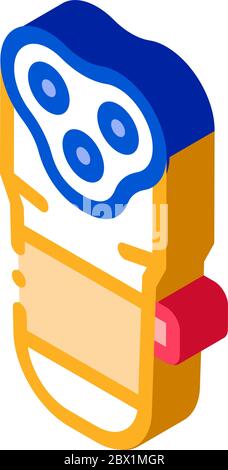 Elektronische Shave Machine isometrische Symbol Vektor-Illustration Stock Vektor