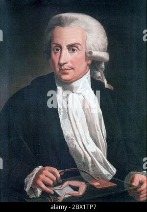 LUIGI GALVANI (1737-1798) Italienischer Arzt, Biologe und Physiker Stockfoto