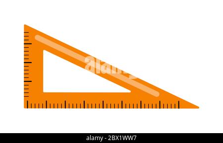 Vektordarstellung von gesetzten Quadraten Lineal isoliert auf weißem Hintergrund. Schreibwaren zum Zeichnen. Schulbezogenes mathematisches oder geometrisches Element. Zurück zur Schule Thema Element Stock Vektor