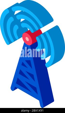 Isometrische Symbolvektordarstellung der Radioturm-Antenne Stock Vektor