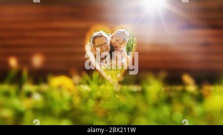 Eine Familie hat Spaß im Freien. Stockfoto