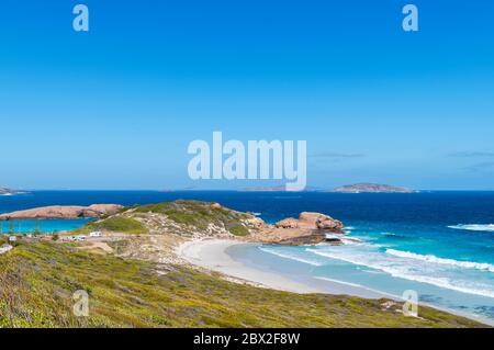 Blick über Lovers Cove, Twilight Beach, Great Ocean Drive, Esperance, Western Australia, Australien Stockfoto