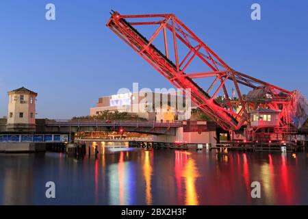 Cass Street & CSX Brücken über den Hillsborough River, Tampa, Florida, USA, Nordamerika Stockfoto