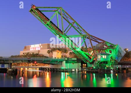 Cass Street & CSX Brücken über den Hillsborough River, Tampa, Florida, USA, Nordamerika Stockfoto