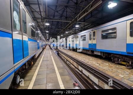 U-Bahn Metro Depot Stockfoto
