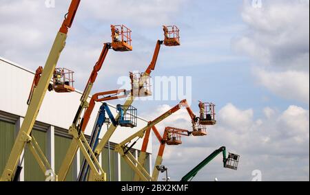Mobile Hubarbeitsbühnen Stockfoto