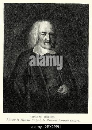 Thomas Hobbes ein englischer Philosoph, als einer der Gründer der modernen politischen Philosophie. Am besten bekannt für sein Buch Leviathan von 1651 Stockfoto