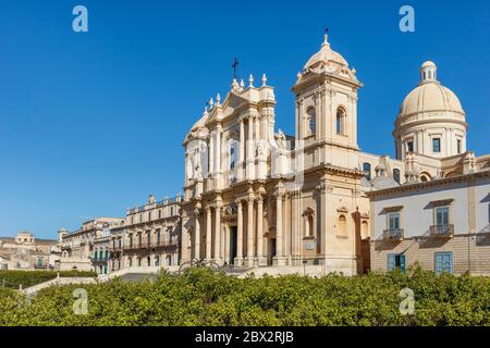 Italien, Sizilien, Noto, spätbarocke Stadt des Val di Noto als Weltkulturerbe der UNESCO, San Nicolo Kathedrale Stockfoto