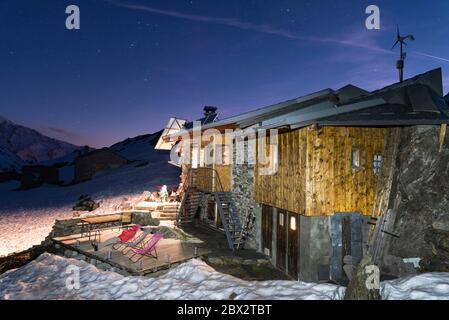 Frankreich, Savoie (73), Tarentaise, La Rosière, Tal Haute-Tarentaise, die Refuge du Ruitor (2038 m) Stockfoto