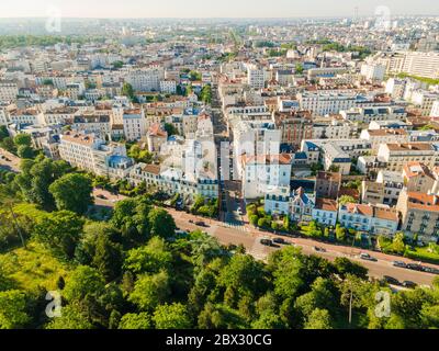 Frankreich, Val de Marne, Charenton le Pont vor dem Wald von Vincennes (Luftaufnahme) Stockfoto