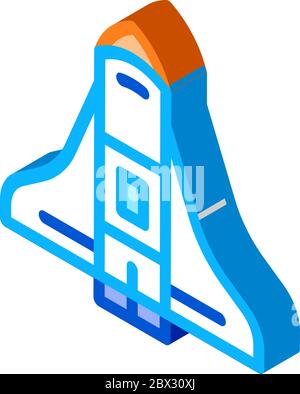 Space Shuttle Raumschiff isometrische Symbol Vektor-Illustration Stock Vektor
