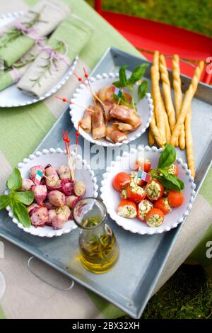 Italienische Mittagessen Antipasti Platte Stockfoto