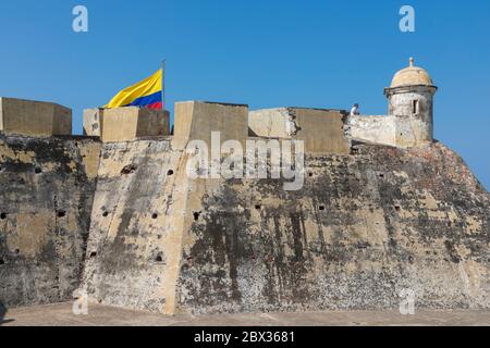 Kolumbien, Bolivar Department, Cartagena de Indias, Espinal Bezirk, San Felipe de Barajas Burg als Weltkulturerbe der UNESCO Stockfoto
