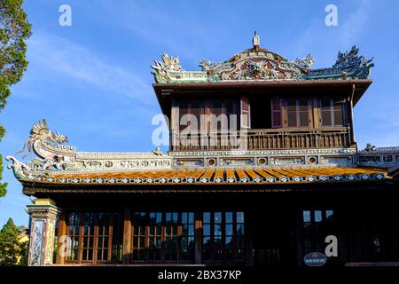 Vietnam; Thua Thien Hue Provinz; Hue; die Verbotene Stadt oder Purple City im Herzen der Kaiserstadt; als Weltkulturerbe der UNESCO; königliche Bibliothek oder Pavillon von Thai Binh Stockfoto