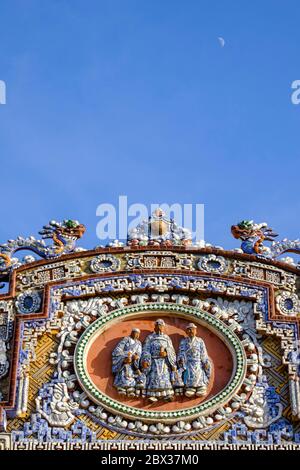 Vietnam; Thua Thien Hue Provinz; Hue; die Verbotene Stadt oder Purple City im Herzen der Kaiserstadt; als Weltkulturerbe der UNESCO; königliche Bibliothek oder Pavillon von Thai Binh Stockfoto