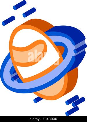Saturn Planet Ring isometrische Symbol Vektor-Illustration Stock Vektor