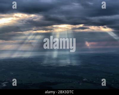 Sonnenuntergang über dem Bodensee Stockfoto