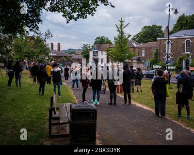 Juni 2020. Rochester, Kent. Vereinigtes Königreich. Unterstützer von Black Lives Matter nehmen an einem friedlichen Protest in Rochester, Kent, Teil. Stockfoto