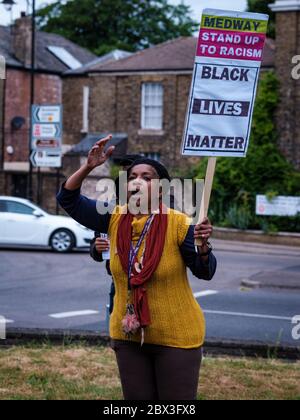 Black Lives Matter Protest in Rochester, Kent am 4. Juni 2020 Stockfoto