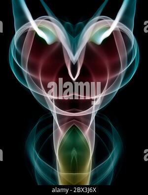 Abstraktes Design, das durch das Fotografieren von Rauchwirbeln geschaffen wurde Stockfoto