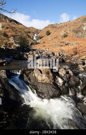 Sourmilk Gill Wasserfall in Easedale, Cumbria, Großbritannien Stockfoto