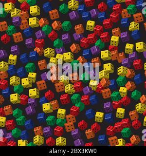 Rainbow Color Würfel nahtlose Muster, 3D-Darstellung Stock Vektor