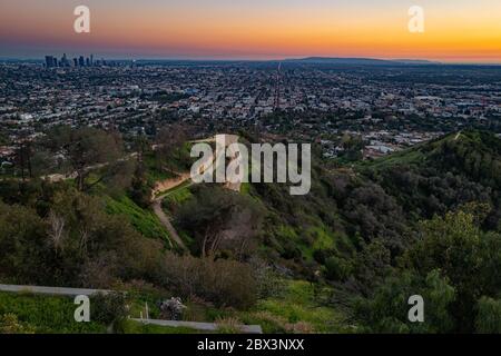 Panoramablick auf Los Angeles vom Observatorium Stockfoto