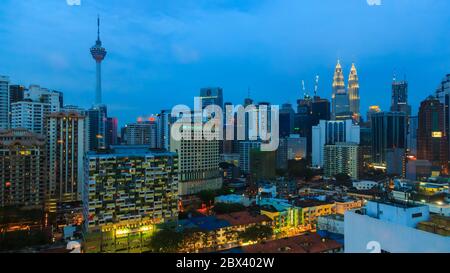 Kuala Lumpur. Malaysia-UM Mai 2017: Morgenansicht des Kuala Lumpur Tower , Kuala Lumpur, Malaysia Skyline Stockfoto