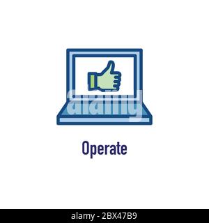 Entwicklungsvorgänge mit Lebenszyklus - Symbol für DevOps Stock Vektor