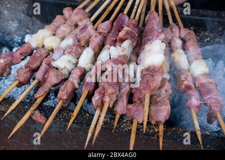 Ein paar leckere Kebabs Stockfoto