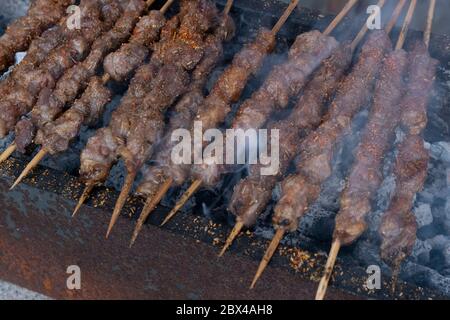 Ein paar leckere Kebabs Stockfoto