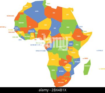 Sehr vereinfachte infografische politische Karte Afrikas. Einfache geometrische Vektordarstellung. Stock Vektor