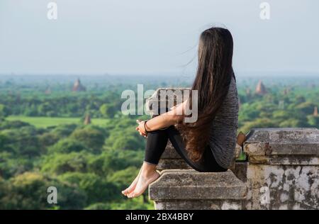 Bagan ist eine alte Stadt und ein UNESCO-Weltkulturerbe in der Mandalay Region von Myanmar. Stockfoto