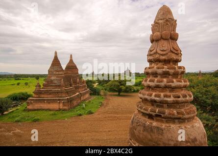 Bagan ist eine alte Stadt und ein UNESCO-Weltkulturerbe in der Mandalay Region von Myanmar. Stockfoto