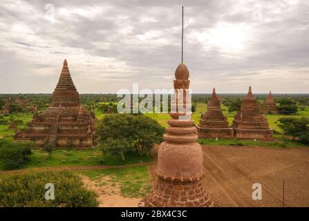 Bagan ist eine alte Stadt und ein UNESCO-Weltkulturerbe in der Mandalay Region von Myanmar. Stockfoto