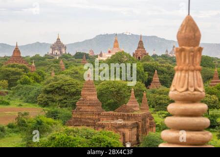 Bagan ist eine alte Stadt und ein UNESCO-Weltkulturerbe in der Mandalay Region von Myanmar. Stockfoto