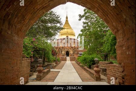 Bagan ist eine alte Stadt und ein UNESCO-Weltkulturerbe in der Mandalay Region von Myanmar. Stockfoto