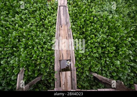 Inle See Es ist der zweitgrößte See in Myanmar.das Wasserscheide Bereich für den See liegt zu einem großen Teil im Norden und Westen des Sees. Stockfoto