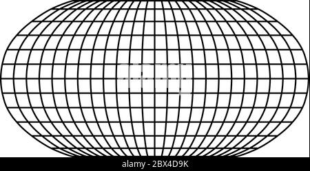 Leere Welt Gitter von Meridianen und Parallelen. Einfache Vektordarstellung. Stock Vektor