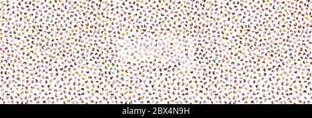 Dichte Lockige Queue Konfetti Rand Vektor Textur. Moderne Verspielte Hand Gezeichnet Banner Pebble Dash. Nahtlose Abstrakte Fleckig Trim Muster Hintergrund Stock Vektor