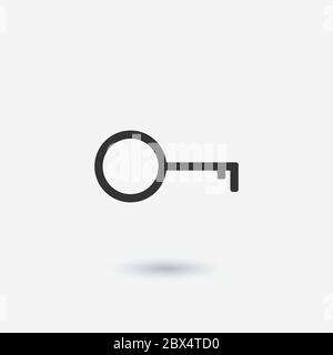 Vektor mit Schlüsselsymbol, flacher Stil isoliert Stock Vektor