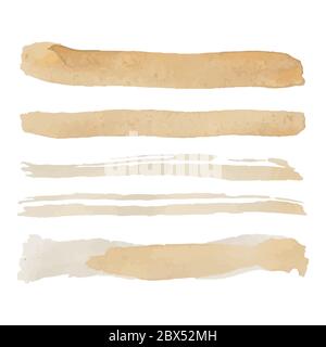 Set von fünf goldfarbenen Vektor-Pinsel Stock Vektor