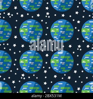 Nahtloses Muster des Planeten Erde Stock Vektor