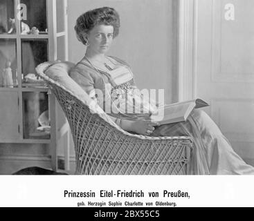 Die Ehefrau von Prinz Eitel Friedrich von Preußen, geborene Herzogin Sophie Charlotte von Oldenburg. Stockfoto