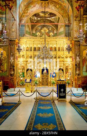 Hauptaltar der Rumänischen Orthodoxen Patriarchale Kathedrale, Bukarest, Rumänien Stockfoto