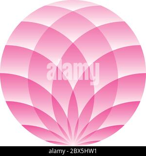 Rosa Lotuskreis - Symbol für Yoga, Wellness, Beauty und Spa. Vektorgrafik. Stock Vektor