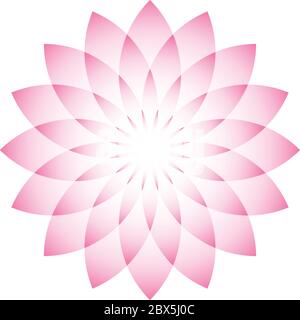 Rosa Lotusblüte - Symbol für Yoga, Wellness, Beauty und Spa. Vektorgrafik. Stock Vektor
